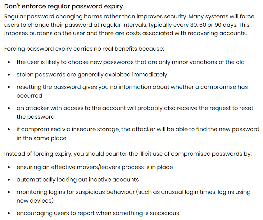 Snip from the NCSC website (full text posted below this image in the blog).